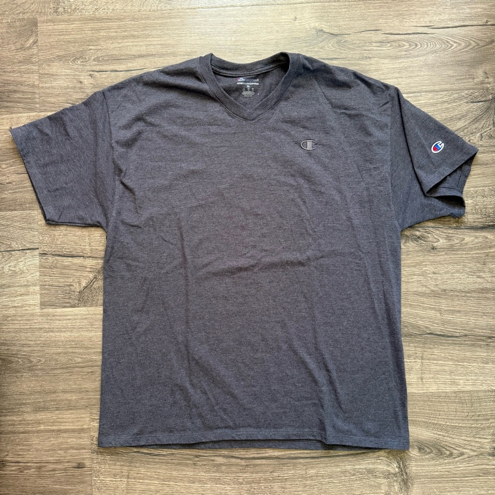 Champion Dark Gray V Neck Short Sleeve T Shirt size XL Men